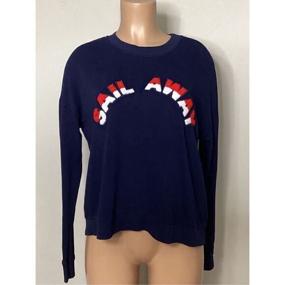 New. JOIE Cropped sweatshirt with a textured "sail away" slogan. Retails $228 - Picture 2 of 12